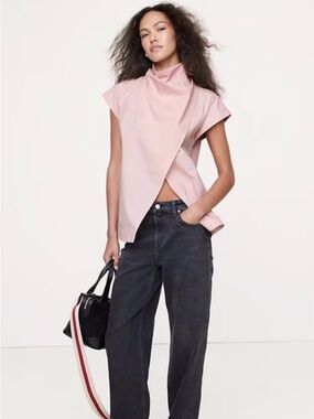 Banana Republic COTTON POPLIN COWL NECK TUNIC